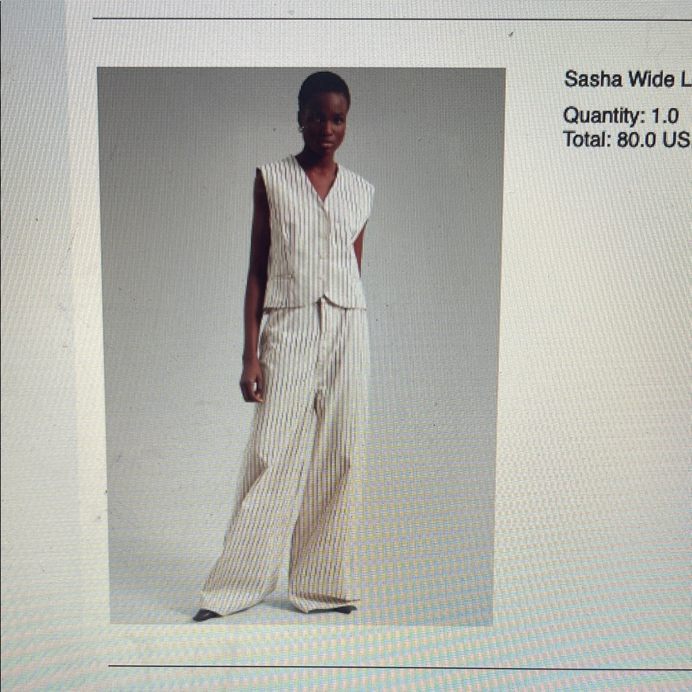 The Frankie Shop Sasha Wide leg Striped White Jeans